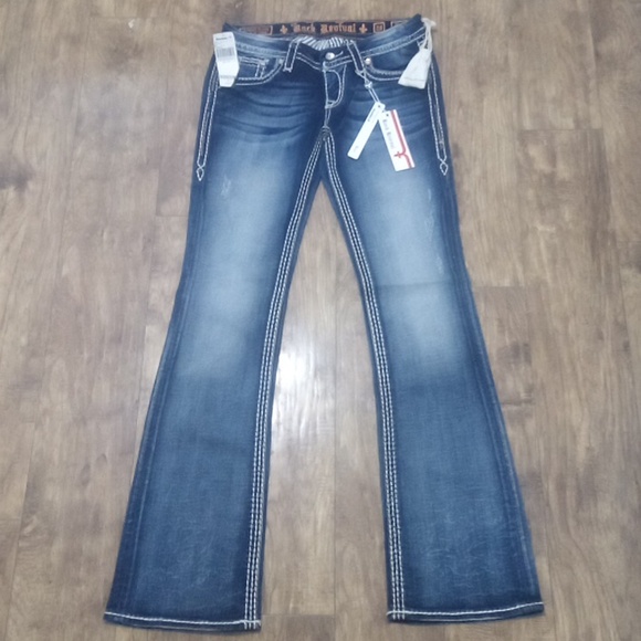 Rock Revival Women's 28 Bootcut Donna Bejeweled Rhinestones NWT - Picture 4 of 15
